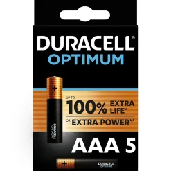 Pile alcaline AAA (LR03) Duracell Optimum, lot de 5
