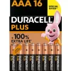 Pile alcaline AAA (LR03) Duracell Plus, lot de 16