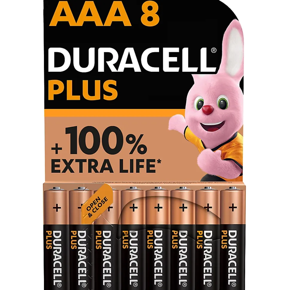 Pile alcaline AAA (LR03) Duracell Plus, lot de 8