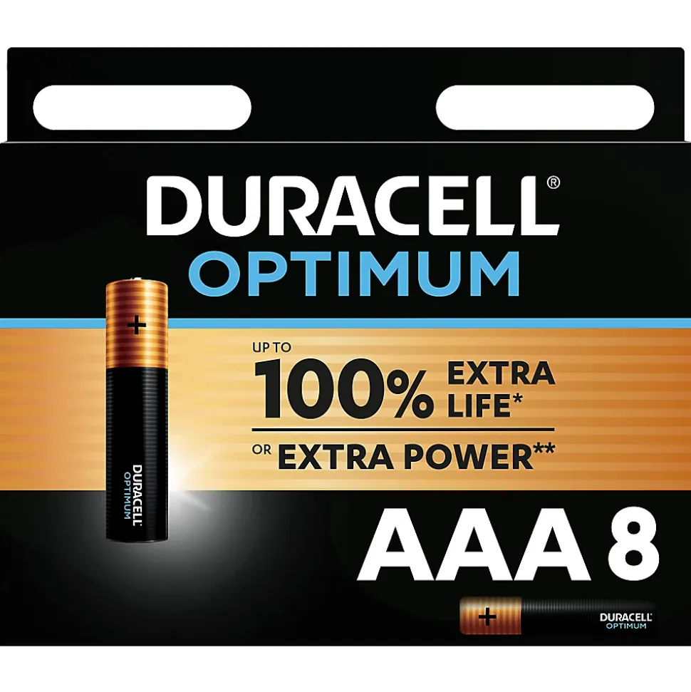 Pile alcaline AAA (LR03) Duracell Optimum, lot de 8