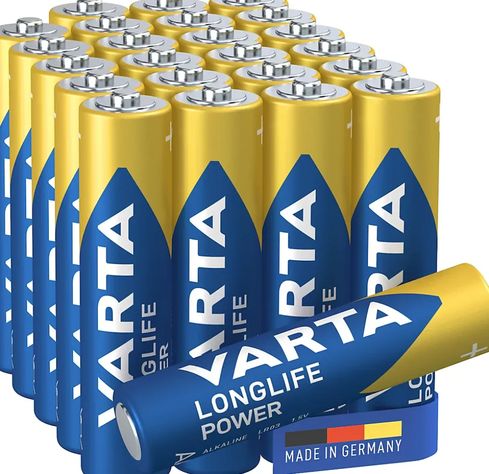 Pile alcaline AAA (LR03) Varta Long-life Power, lot de 24