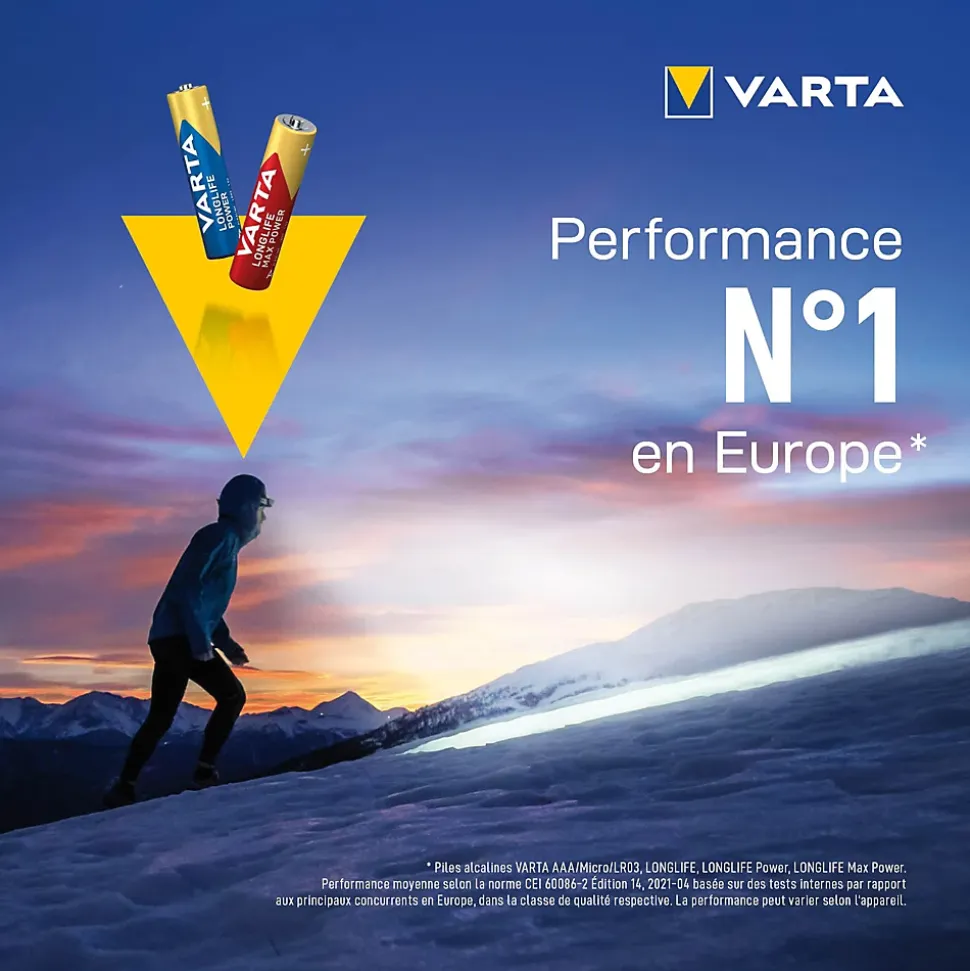 Pile alcaline AAA (LR03) Varta Long-life Max Power, lot de 4