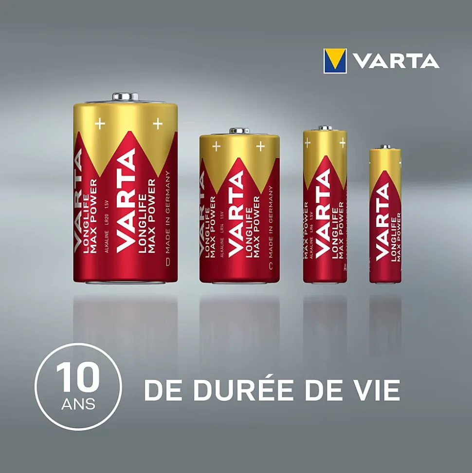 Pile alcaline AAA (LR03) Varta Long-life Max Power, lot de 4