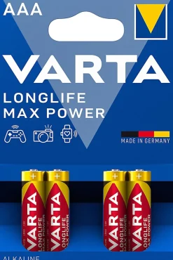Pile alcaline AAA (LR03) Varta Long-life Max Power, lot de 4