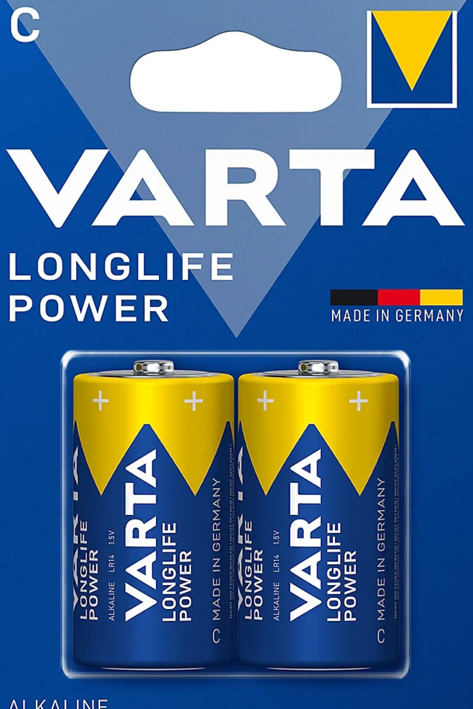 Pile alcaline C (LR14) Varta Long-life Power D, lot de 2