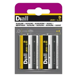 Pile alcaline D (LR20) Diall, lot de 2
