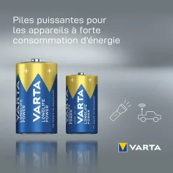 Pile alcaline D (LR20) Varta Long-life Power D, lot de 2