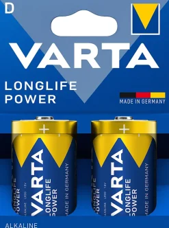 Pile alcaline D LR20 Varta Longlife Power, lot de 2