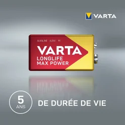 Pile alcaline 9V (PP3) Varta Long-life Max Power