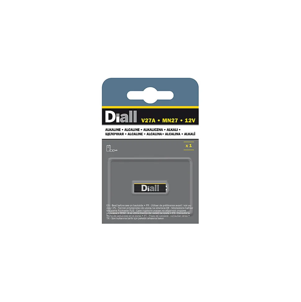Pile alcaline V27A non rechargeable Diall, lot de 1
