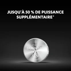 Pile au lithium CR2016 Duracell, lot de 2