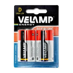 Pile pour lampe de poche alcaline, LR20 D, 1,5V. 2 pièces