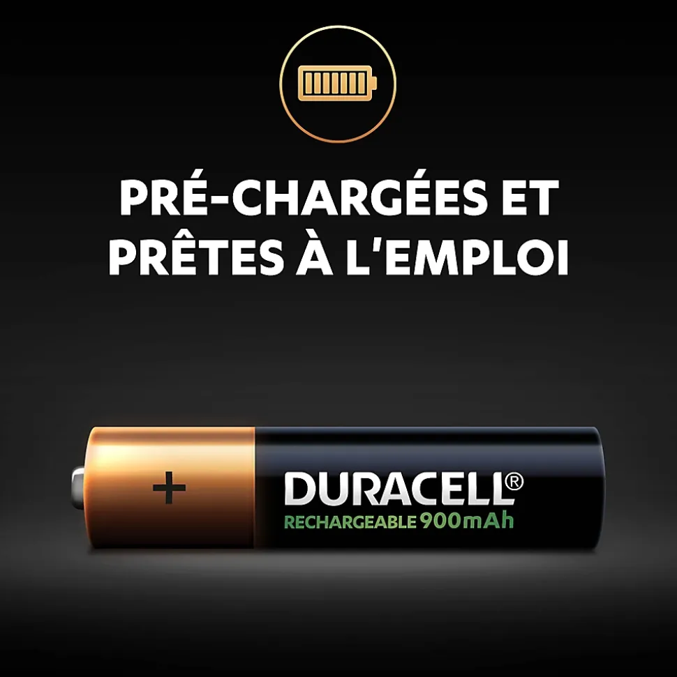 Pile rechargeable AAA (LR03) Duracell 900Mah, lot de 4