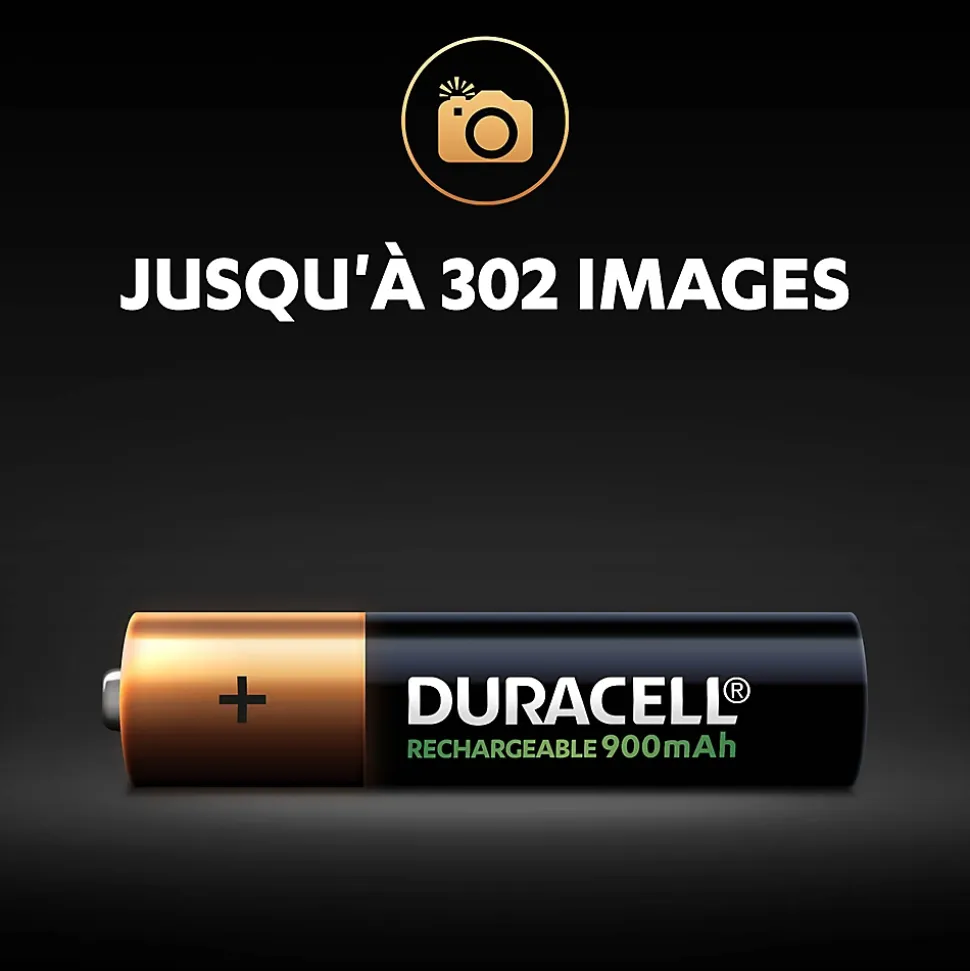 Pile rechargeable AAA (LR03) Duracell 900Mah, lot de 4