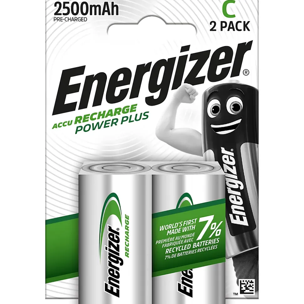 Pile rechargeable Power Plus HR14 2500 mAh, pack de 2 Energizer