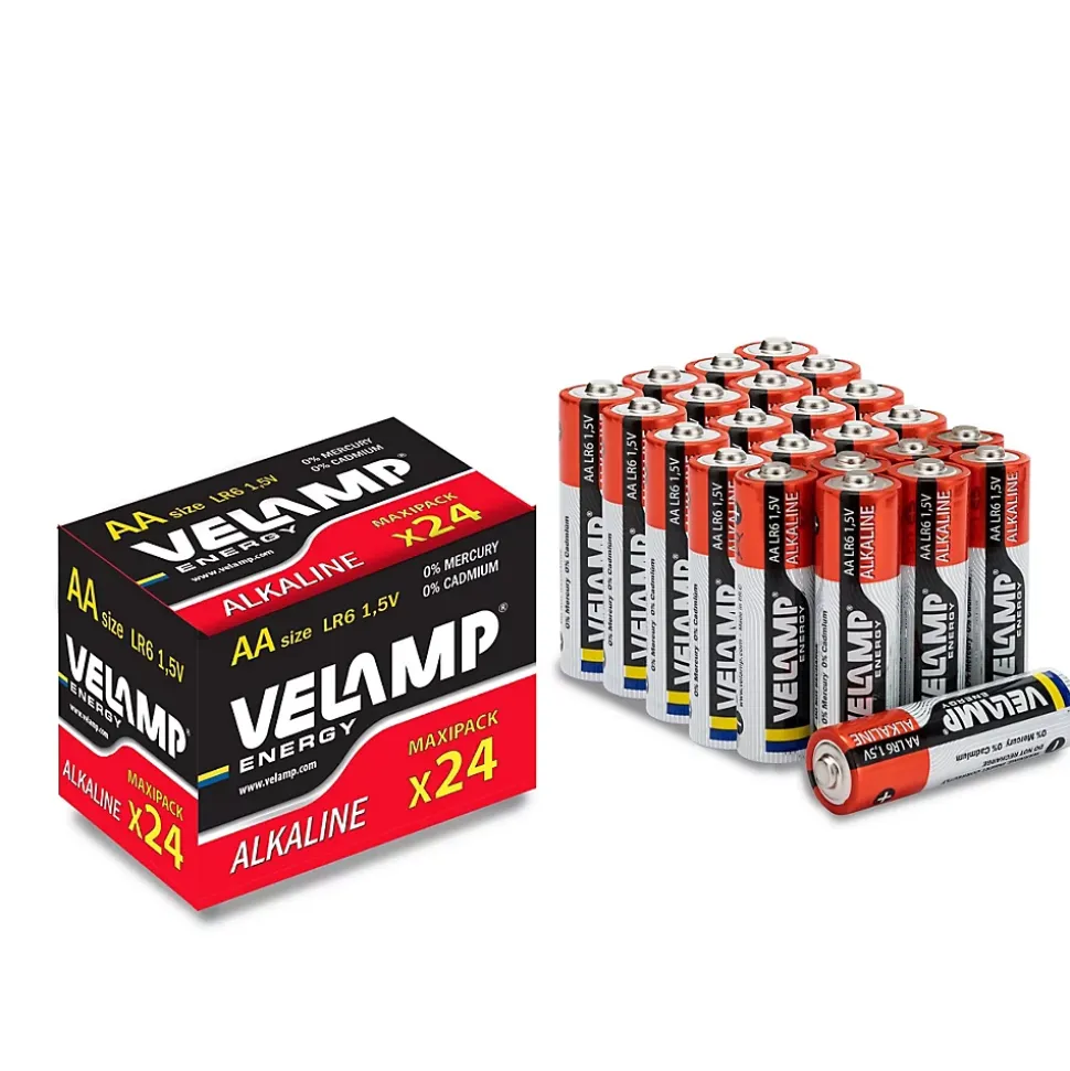 Piles alcalines STILO LR6 AA 1,5 V - Boîte Pratique de 24 Piles