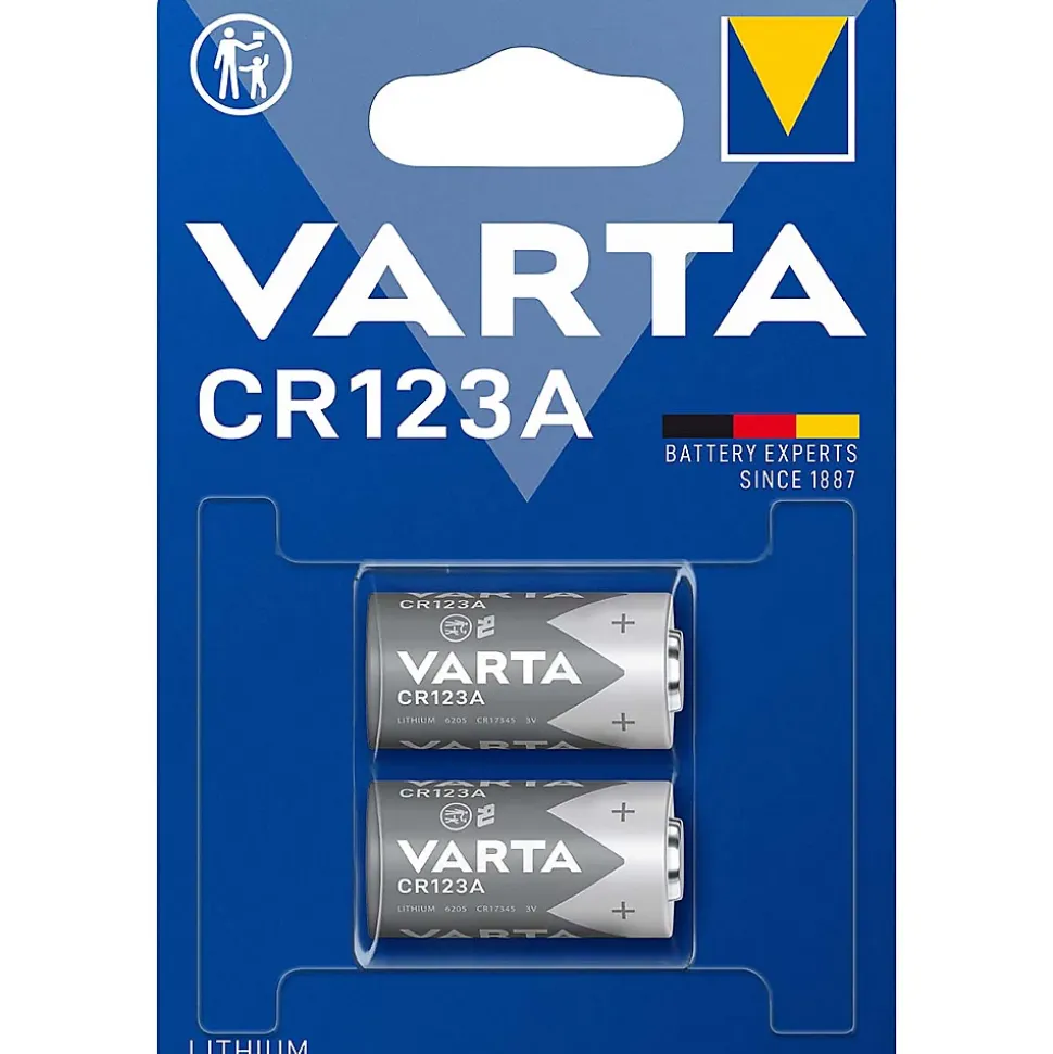 Piles lihium 3V CR123A VARTA (Lot de 2) VARTA