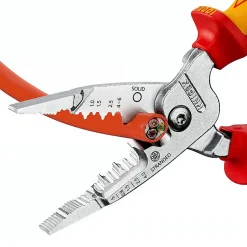 Pince électrique 5 en 1 métrique KINPEX 13 76 200 ME, dénudage coupe torsion