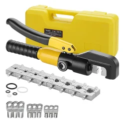 Pinces à Sertir Hydrauliques 10T avec 9 Matrices Hexagonales, Course de 12mm
