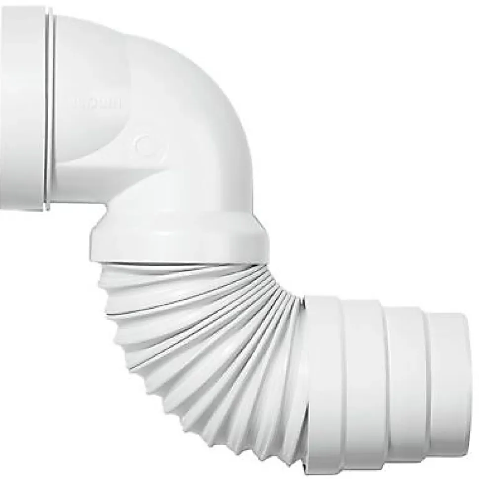 Pipe WC flexible coudée extensible 230 à 390 mm Wirquin