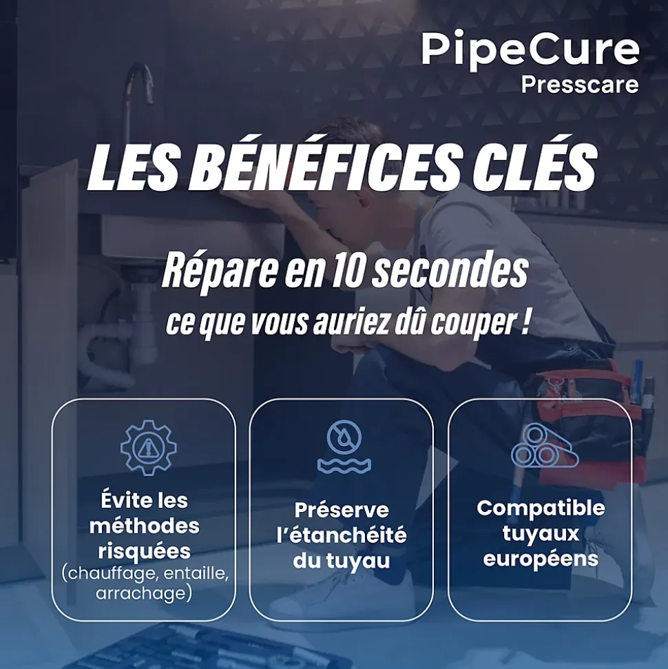 PipeCure Presscare, Kit de 2 Diametres Alesoirs PVC pour Piscinistes en Aluminium Anodise, Lame en carbure disponible