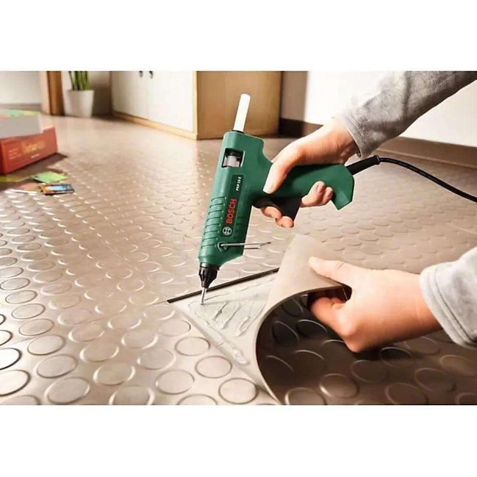 Pistolet à colle BOSCH PKP 18 E Gluey Evergreen - 500 W, câble amovible, LED, coffret de transport