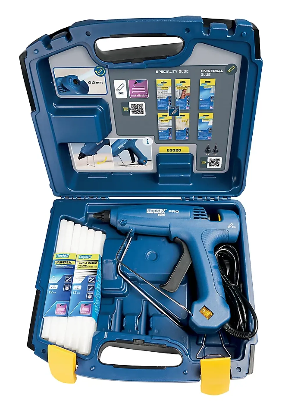 Pistolet à colle Ø12mm Rapid EG320 spécial usage intensif en coffret