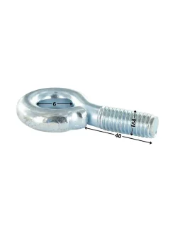 Piton Métaux M4X40 Diamètre Oeil 6 Acier zingué - 1 pièce