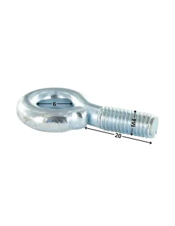 Piton Métaux M4X20 Diamètre Oeil 6 Acier zingué - 10 pièces
