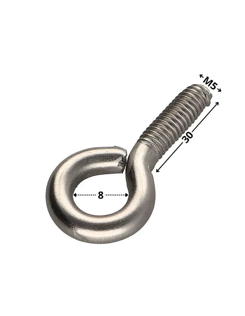 Piton Métaux M5X30 Oeil 8 Inox A2 - 1 pièce