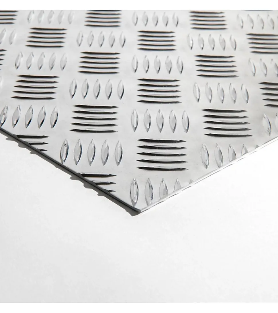 Plaque Aluminium Strié, ép. 2/3mm, Hauteur 55cm x Largeur 120cm