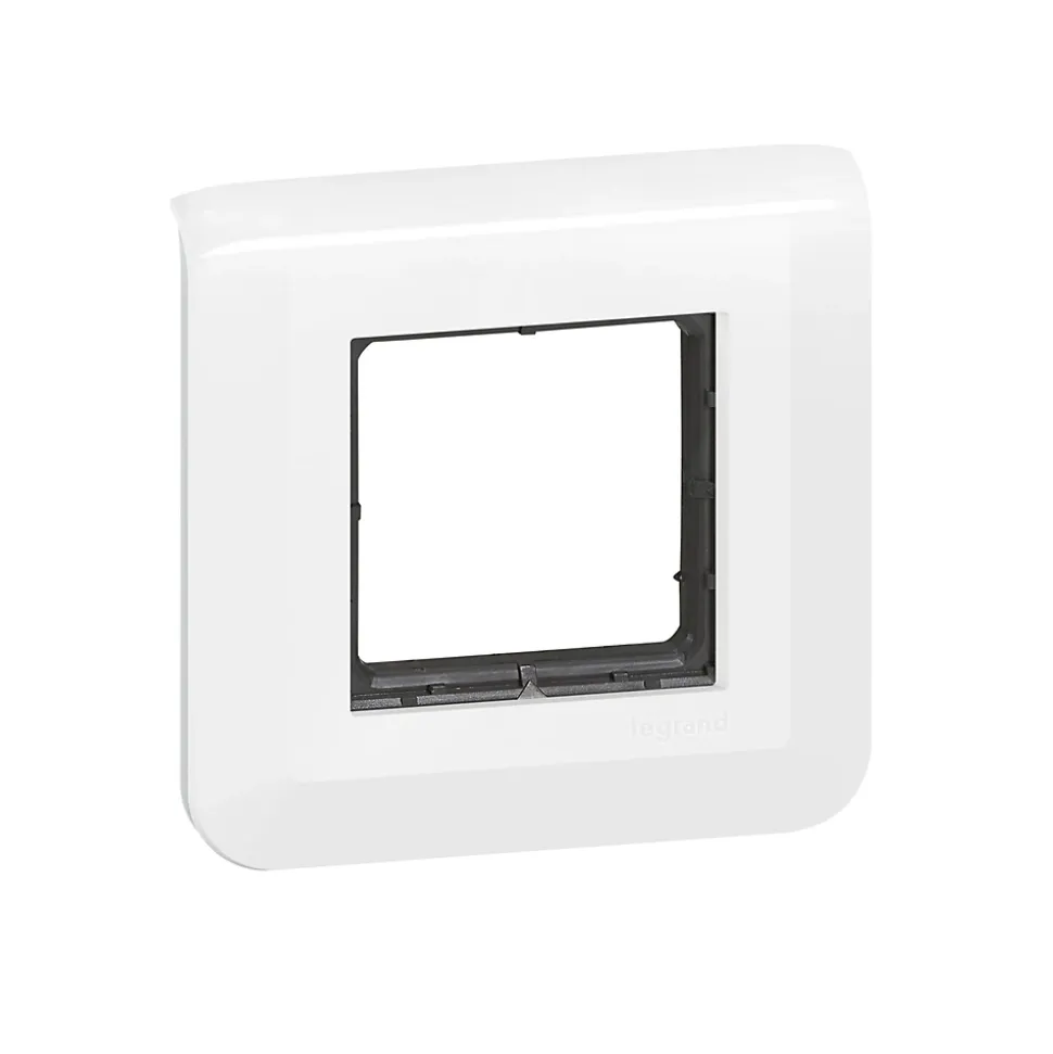 Plaque de finition 2 modules Legrand Mosaïc 0 994 72 coloris blanc l.82 x P.9 x H.82 mm
