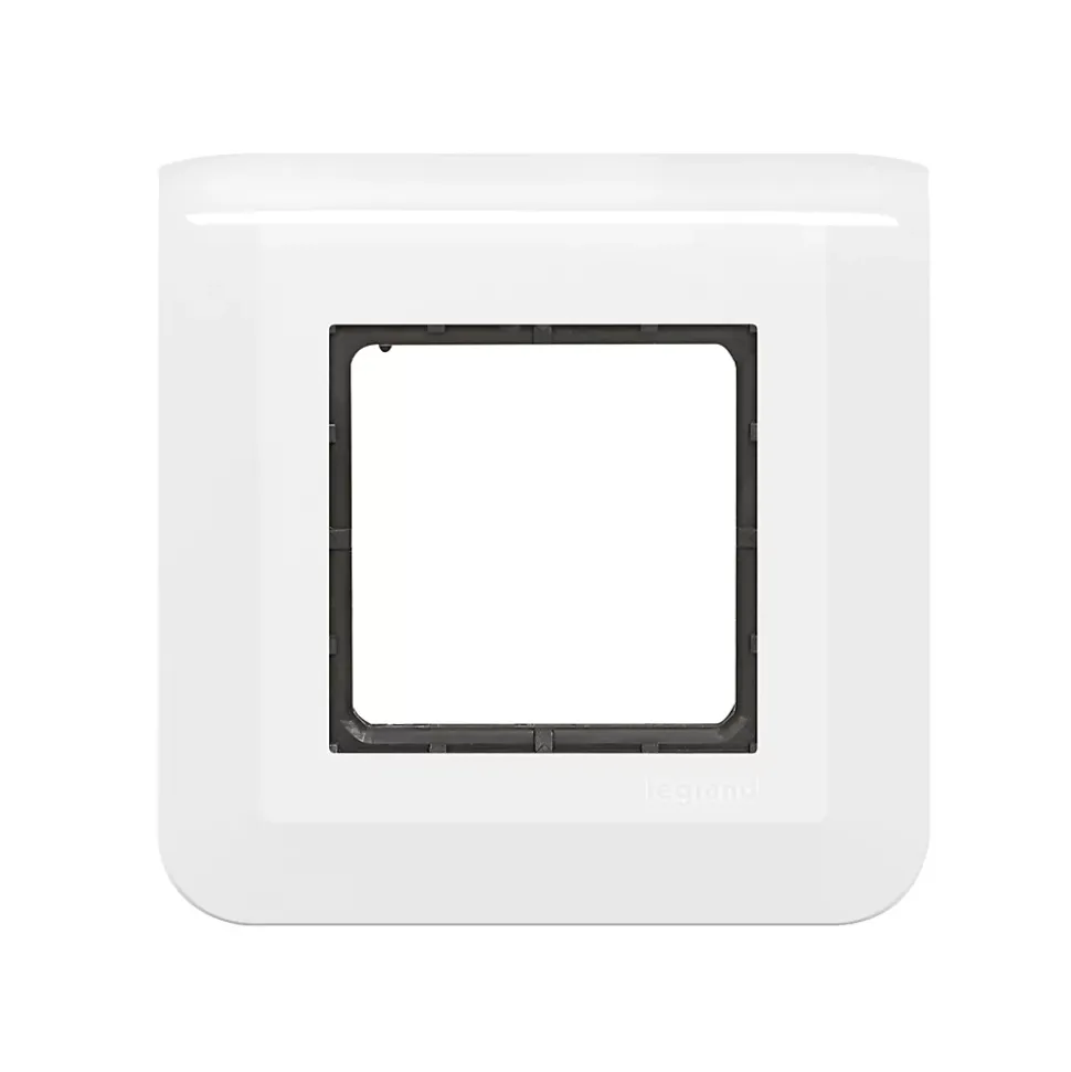 Plaque de finition 2 modules Legrand Mosaïc 0 994 72 coloris blanc l.82 x P.9 x H.82 mm