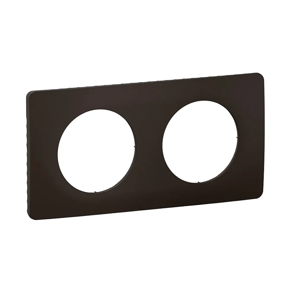 Plaque de finition 2 postes Legrand Céliane CP0122 coloris noir mat l.161 x P.9 x H.82 mm