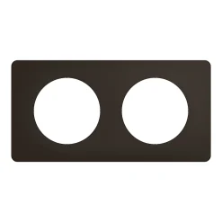 Plaque de finition 2 postes Legrand Céliane CP0122 coloris noir mat l.161 x P.9 x H.82 mm