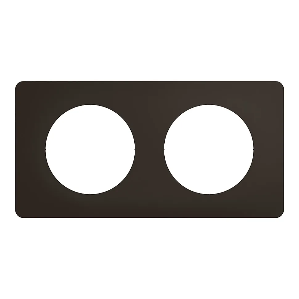 Plaque de finition 2 postes Legrand Céliane CP0122 coloris noir mat l.161 x P.9 x H.82 mm