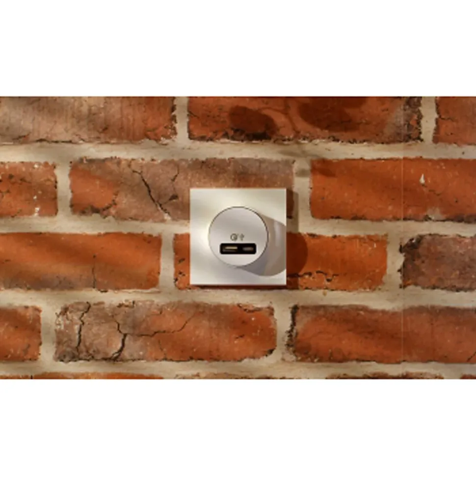 Plaque de finition 1 poste Schneider Electric Odace Styl S520702E coloris aluminium l.85 x P.10 x H.85 mm
