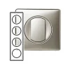 Plaque de finition 4 postes Legrand Céliane 0 689 04 coloris titane l.303 x P.8,5 x H.82 mm