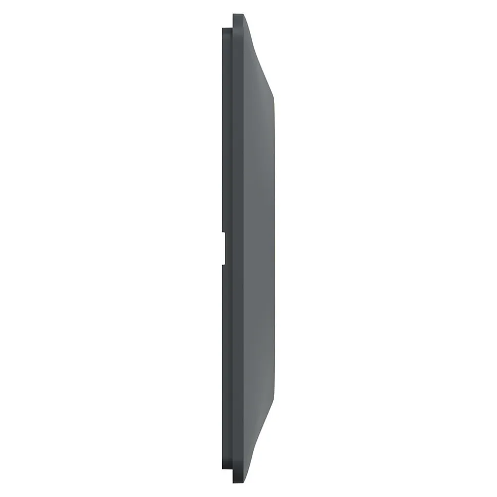 Plaque de finition 3 postes Schneider Electric Ovalis S340706E coloris anthracite avec liseré laiton l.229 x P.10 x H.87 mm