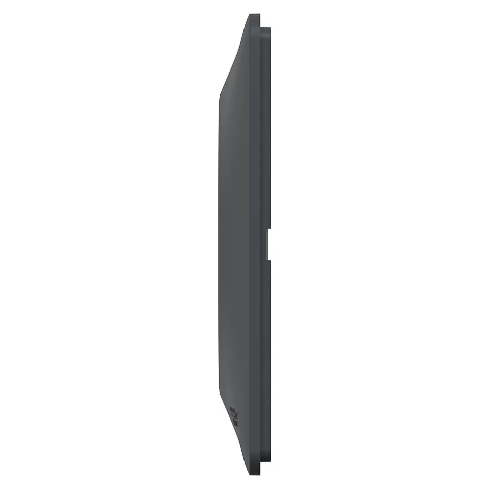 Plaque de finition 3 postes Schneider Electric Ovalis S340706E coloris anthracite avec liseré laiton l.229 x P.10 x H.87 mm