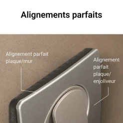 Plaque de finition 1 poste Legrand Céliane CP1021 coloris gris cendré l.90 x P.9 x H.82 mm