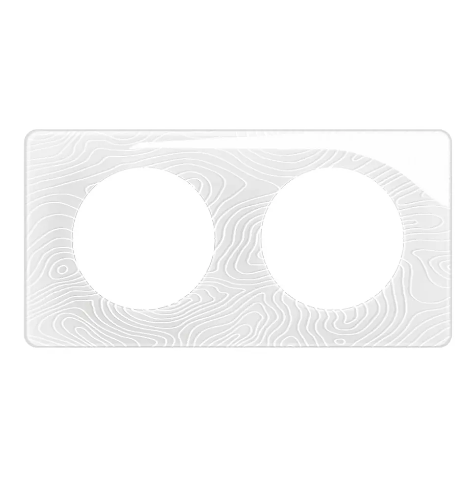 Plaque de finition 2 postes Legrand Céliane CP0622 coloris blanc relief l.161 x P.9 x H.82 mm