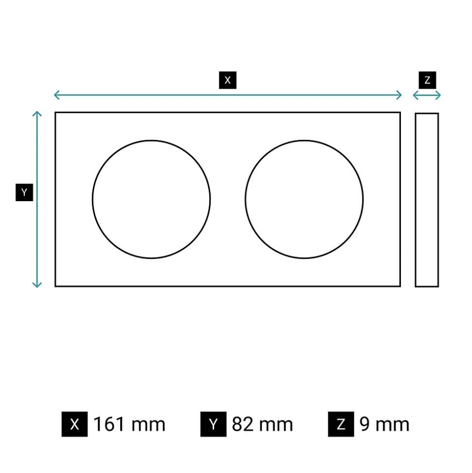 Plaque de finition 2 postes Legrand Céliane CP0622 coloris blanc relief l.161 x P.9 x H.82 mm