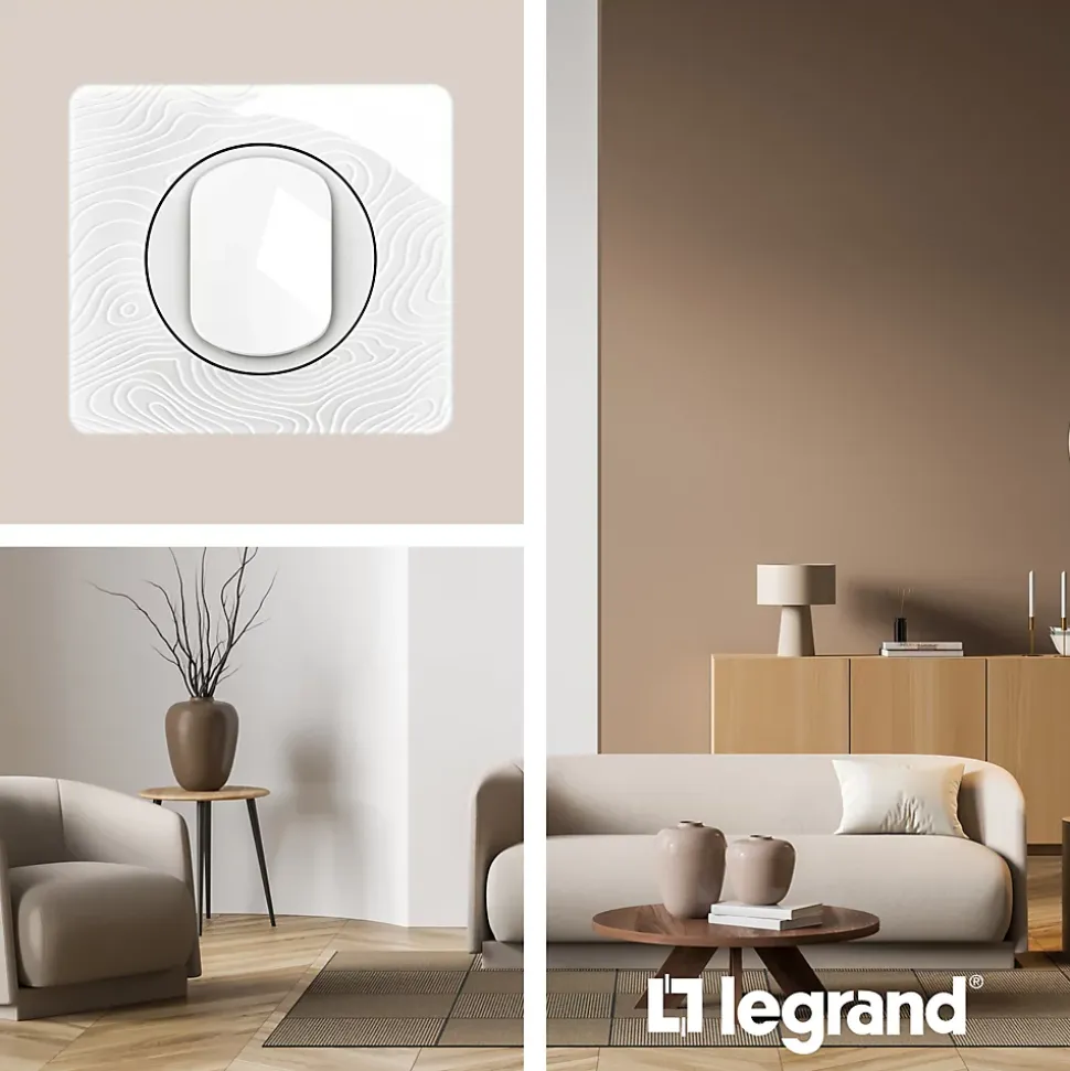 Plaque de finition 2 postes Legrand Céliane CP0622 coloris blanc relief l.161 x P.9 x H.82 mm