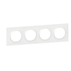 Plaque de finition 4 postes Legrand Dooxie 6 009 04 coloris blanc l.300 x P.10 x H.87 mm