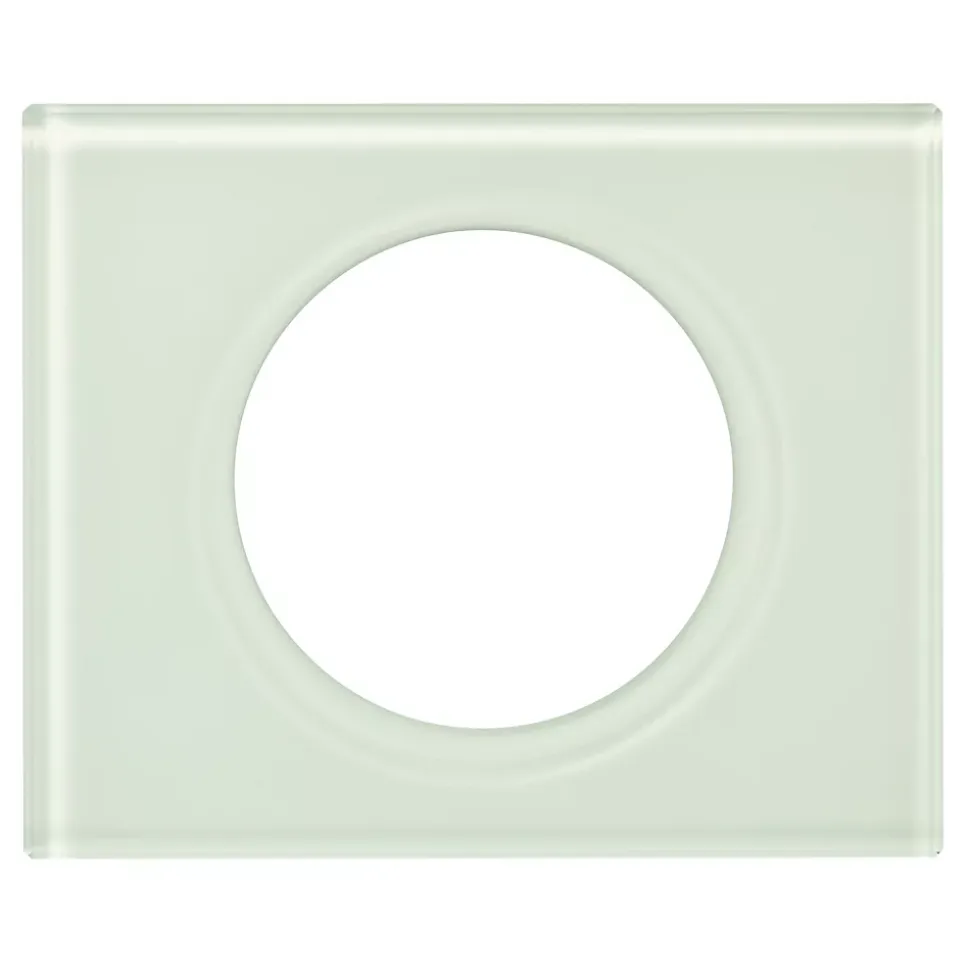Plaque de finition 1 poste Legrand Céliane 0 693 11 coloris verre kaolin l.100 x P.8,5 x H.82 mm