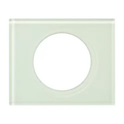 Plaque de finition 1 poste Legrand Céliane 0 693 11 coloris verre kaolin l.100 x P.8,5 x H.82 mm