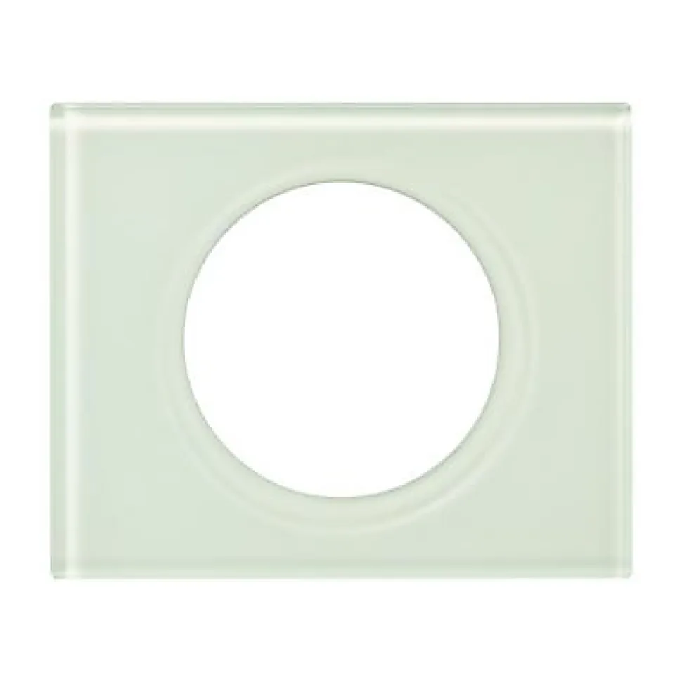 Plaque de finition 1 poste Legrand Céliane 0 693 11 coloris verre kaolin l.100 x P.8,5 x H.82 mm