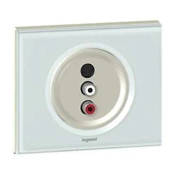 Plaque de finition 1 poste Legrand Céliane 0 693 11 coloris verre kaolin l.100 x P.8,5 x H.82 mm