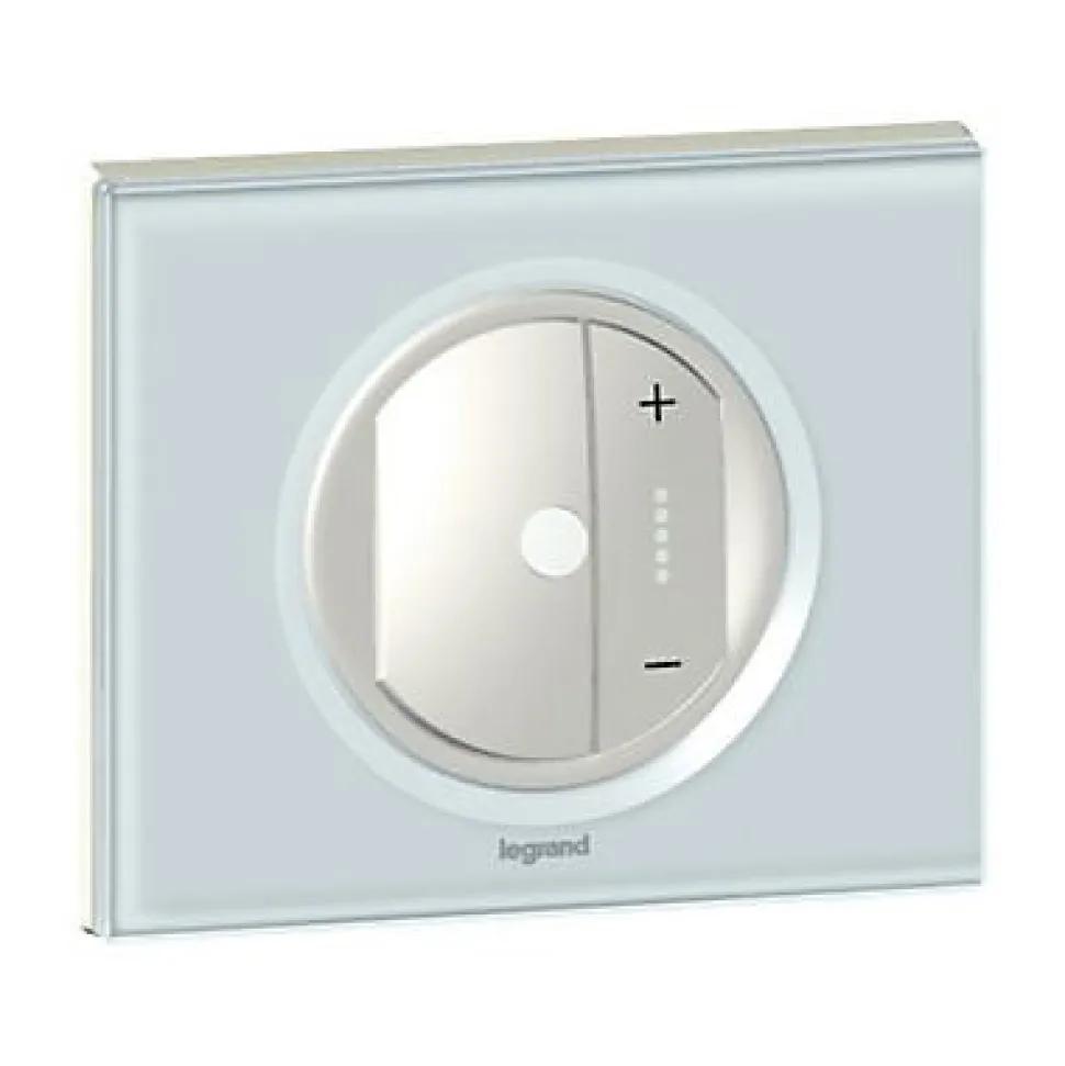 Plaque de finition 1 poste Legrand Céliane 0 693 11 coloris verre kaolin l.100 x P.8,5 x H.82 mm